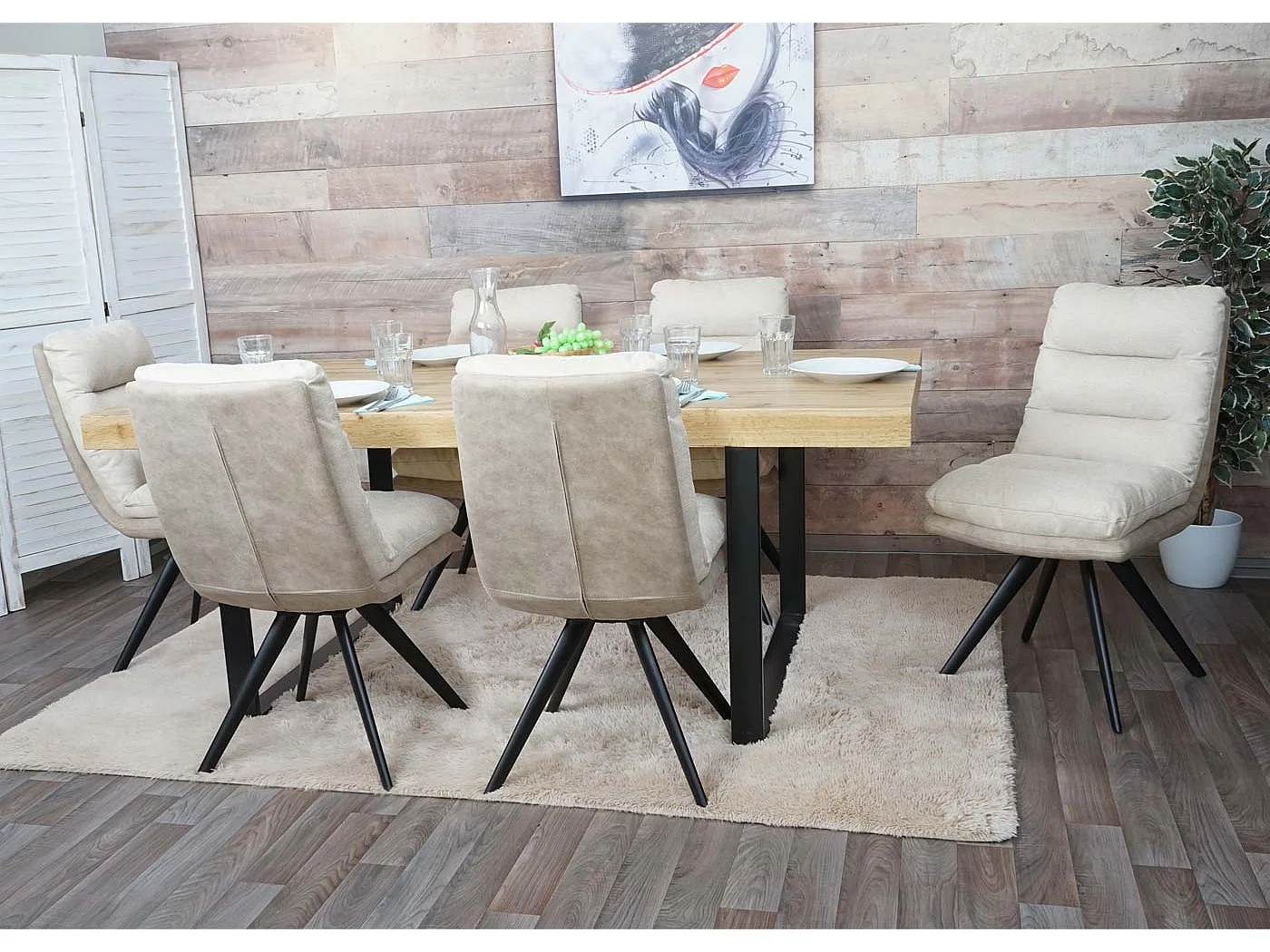 Cadeira de jantar MCW-G66,  creme