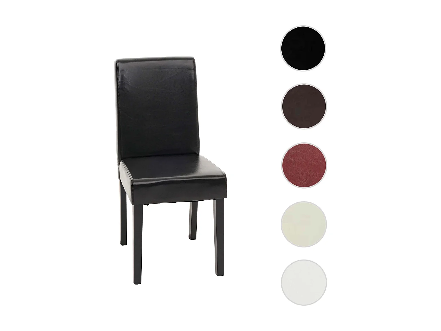 Chaise de salle à manger Littau,  noir, pieds foncés