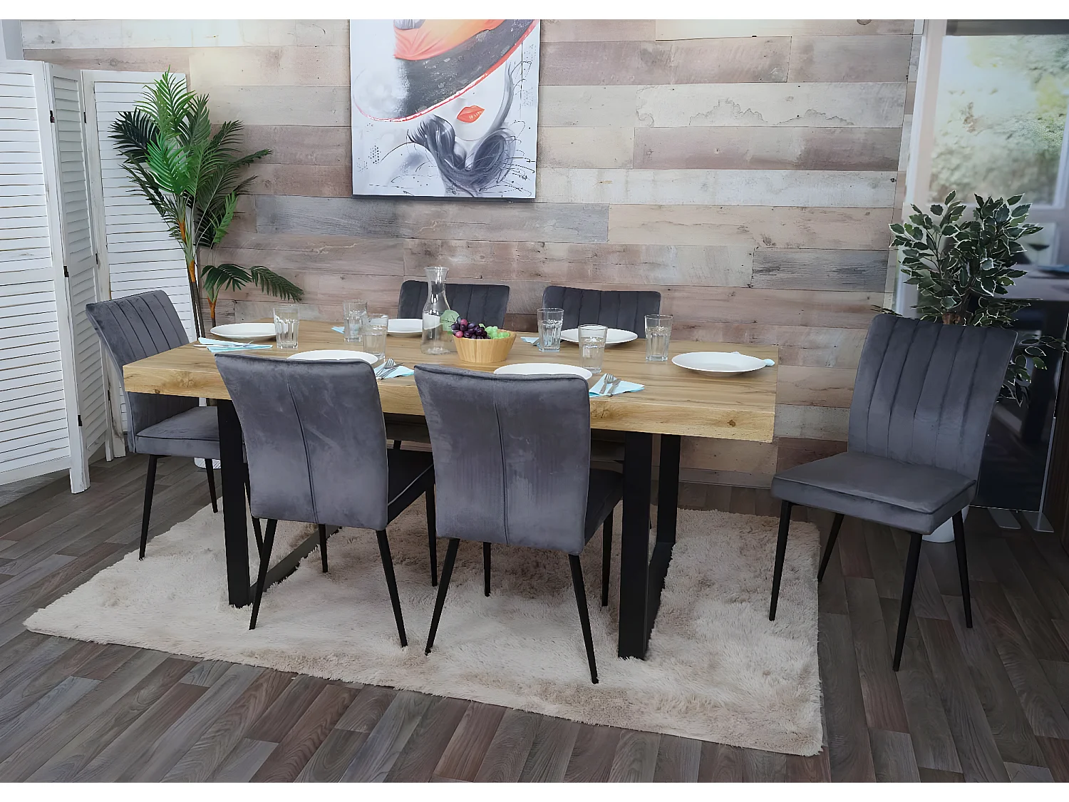 Chaise de salle à manger MCW-K16 (lot de 2),  gris foncé