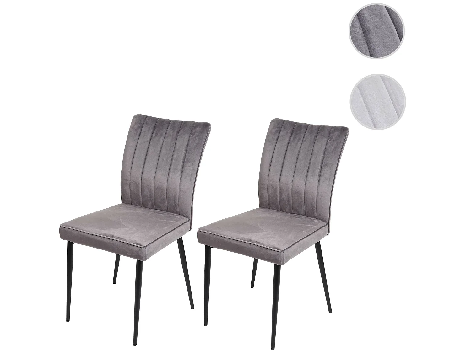 Chaise de salle à manger MCW-K16 (lot de 2),  gris foncé