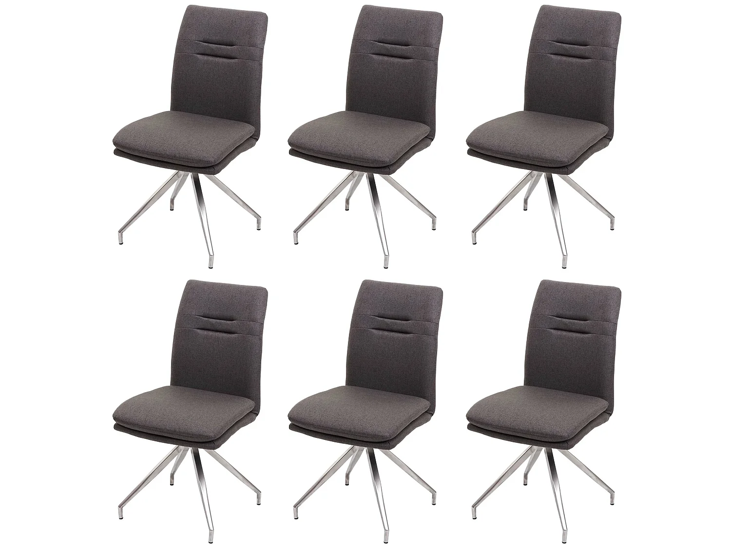 Chaise de salle à manger MCW-H70 (lot de 6),  gris-brun