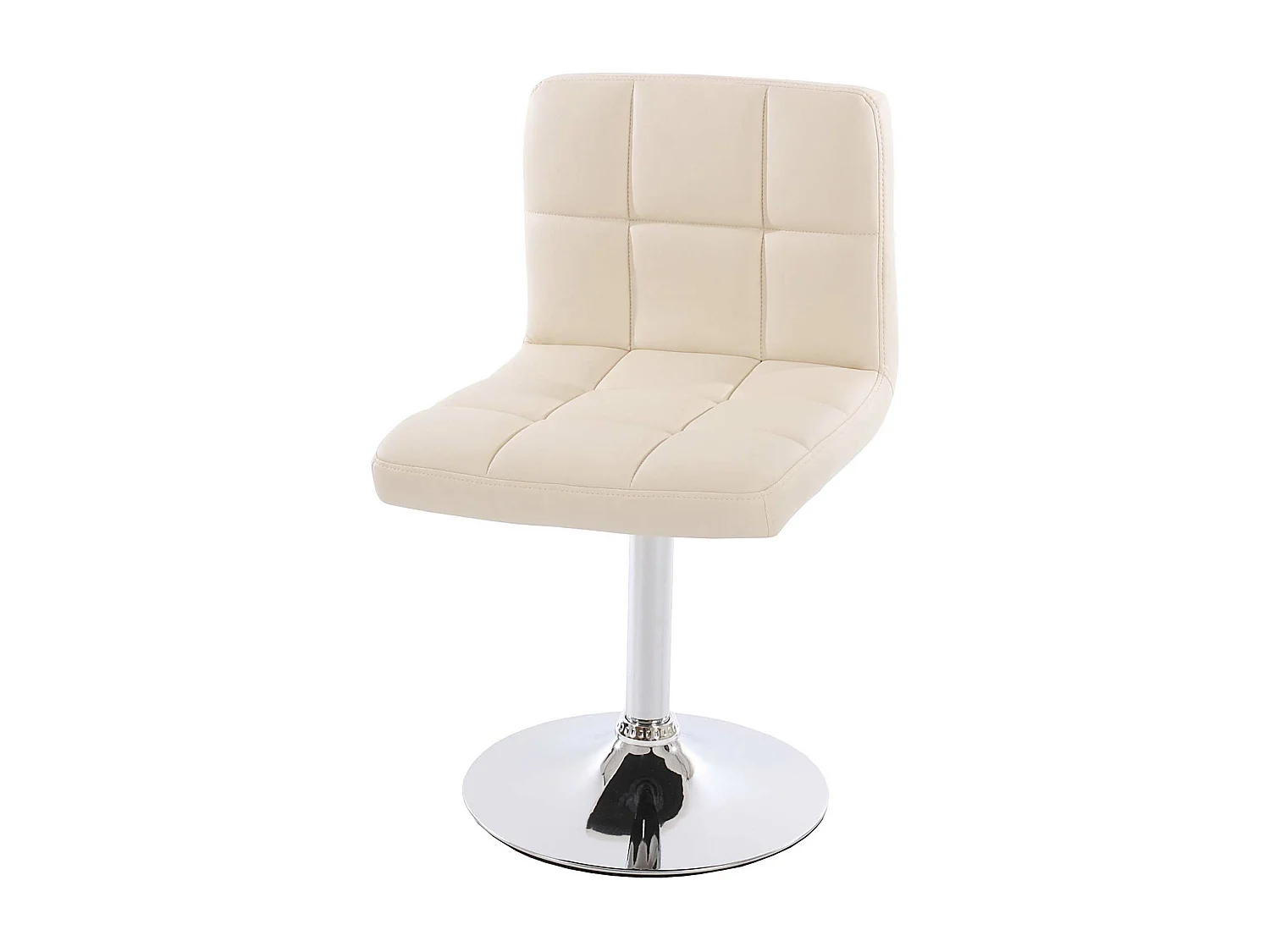 Cadiz eetkamerstoel, draaibaar,  kunstleer crème, voet chroom