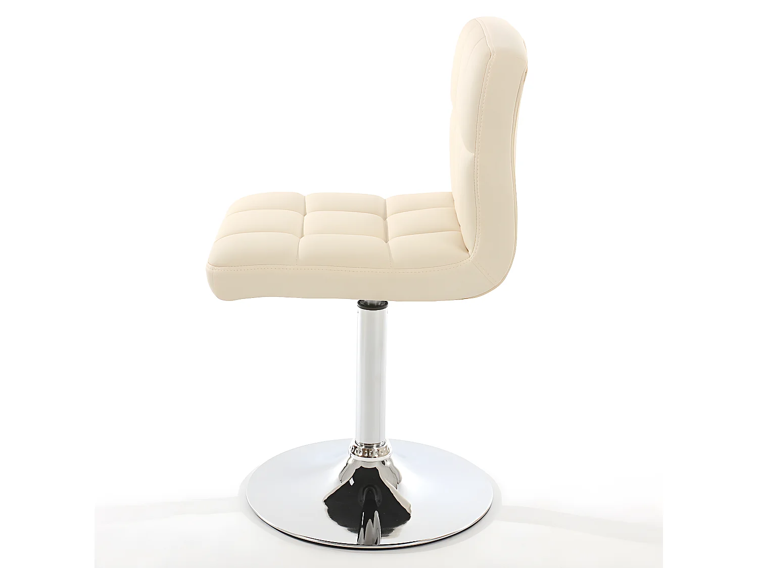 Cadiz eetkamerstoel, draaibaar,  kunstleer crème, voet chroom