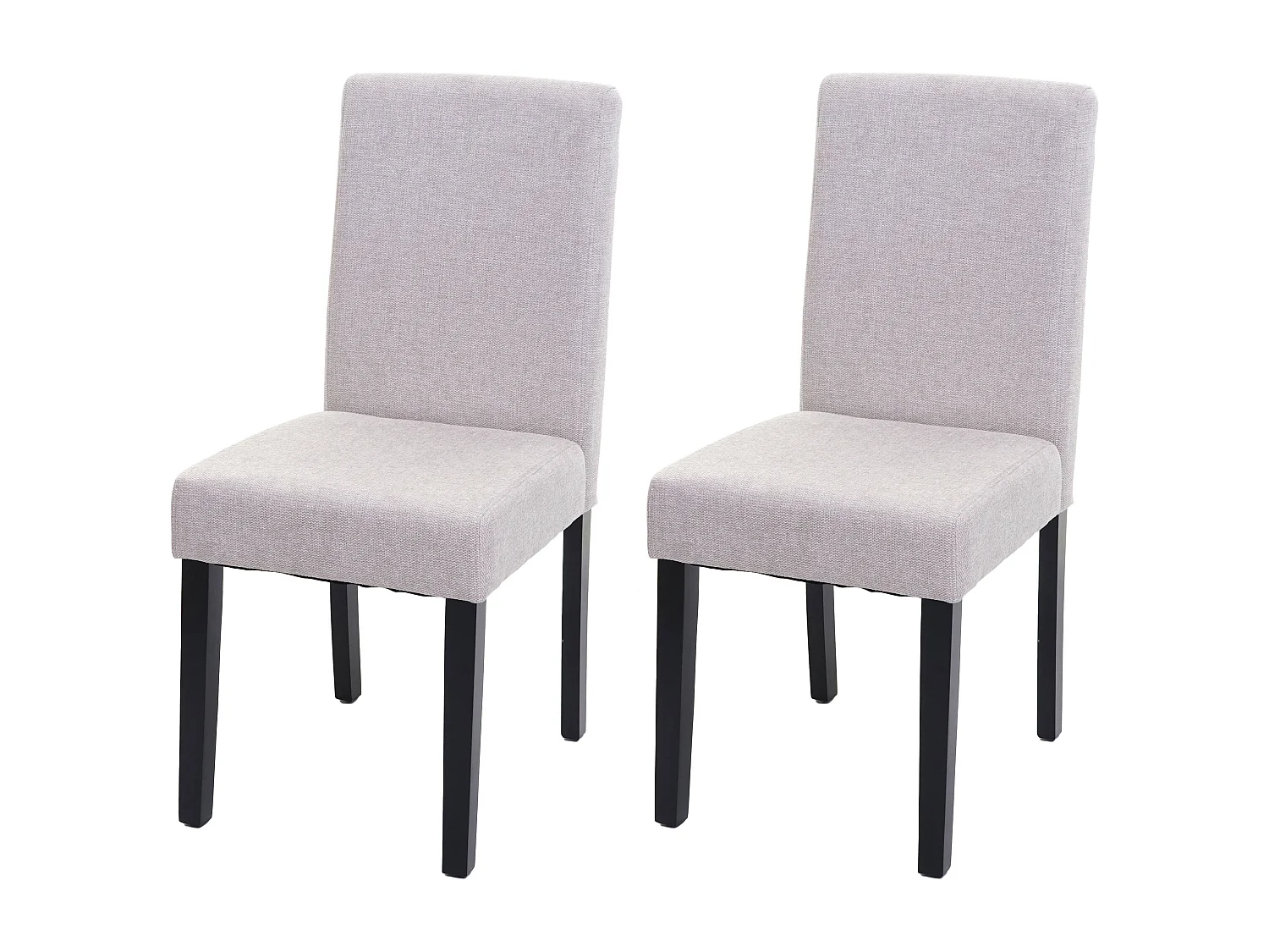 Littau eetkamerstoel (set van 2),  textiel, crème-beige, donkere poten