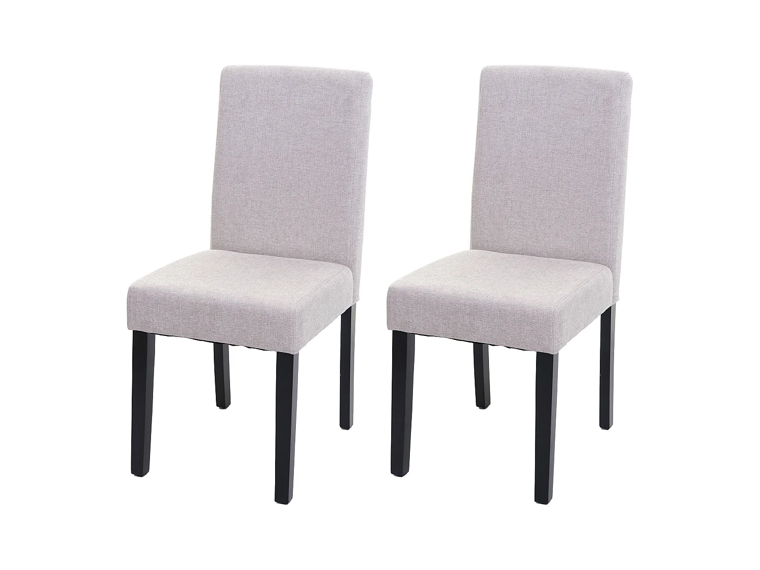 Cadeira de jantar Littau (conjunto de 2),  têxtil, bege-creme, pernas escuras