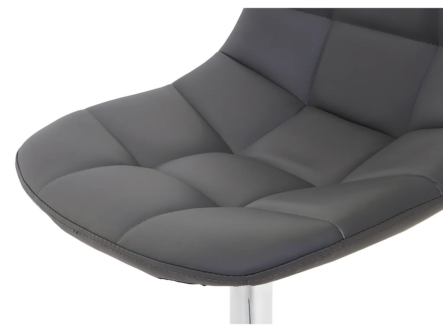 Chaise de salle à manger MCW-A60,  similicuir gris, pied chromé