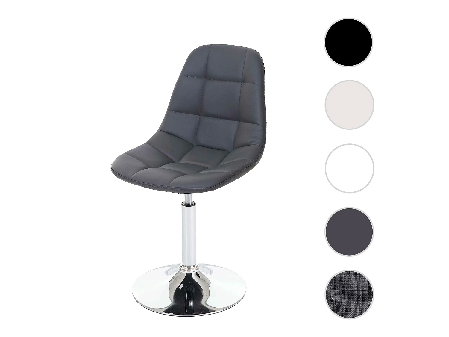 Chaise de salle à manger MCW-A60,  similicuir gris, pied chromé