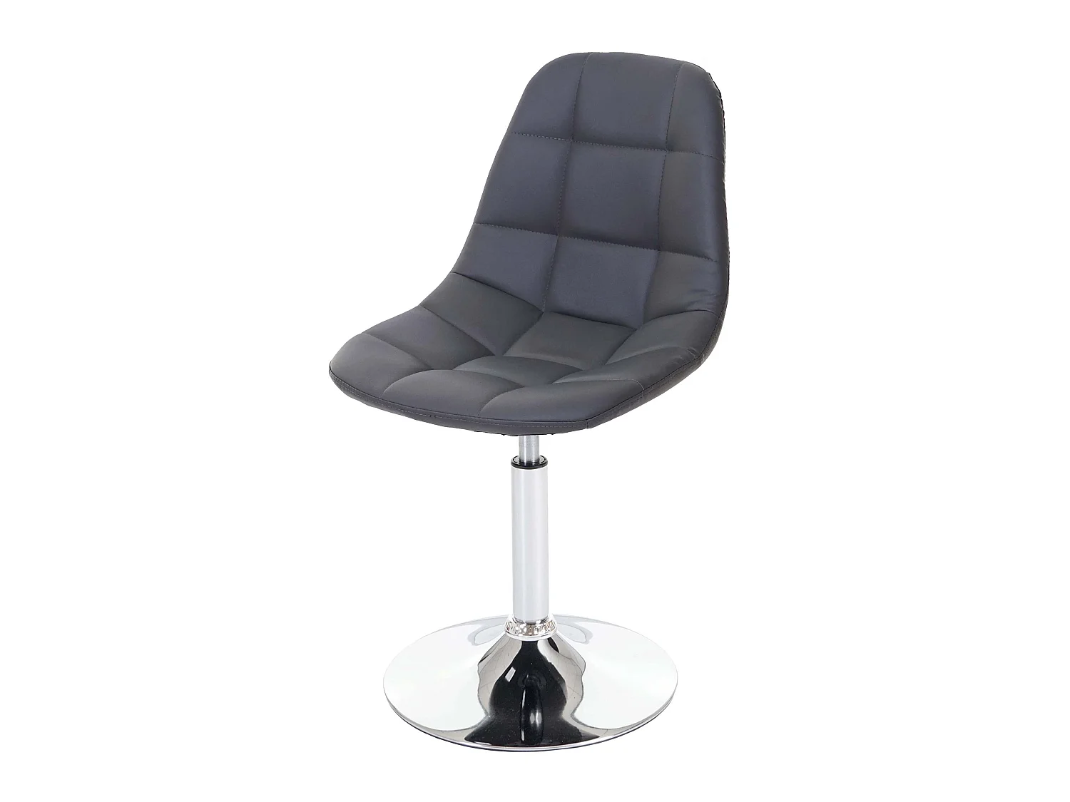 Chaise de salle à manger MCW-A60,  similicuir gris, pied chromé