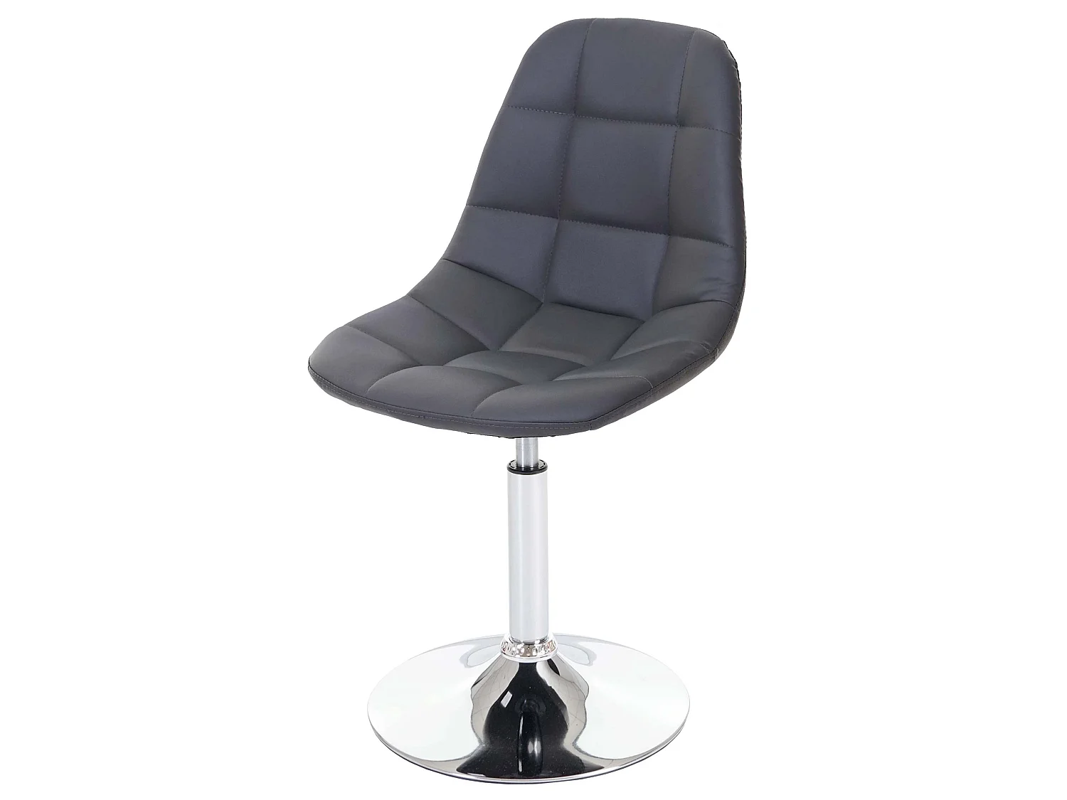 Chaise de salle à manger MCW-A60,  similicuir gris, pied chromé