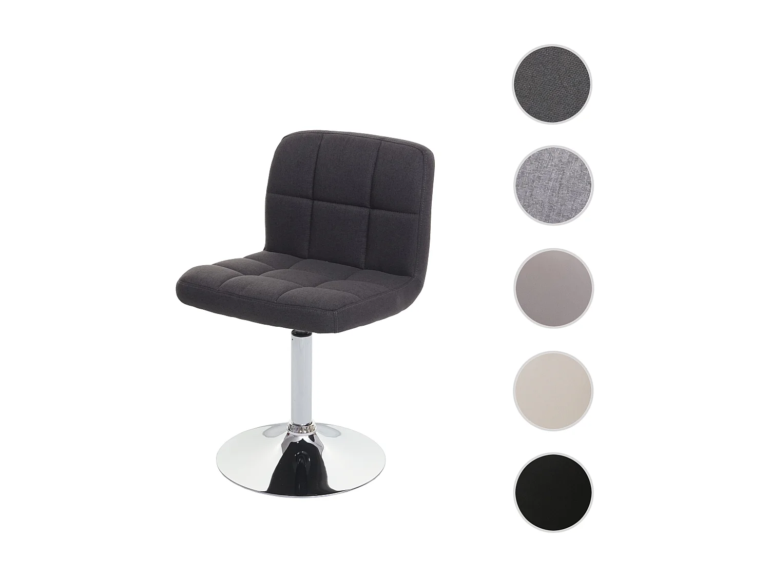 Sedia lounge Kavala tessuto 48x45x78cm grigio scuro