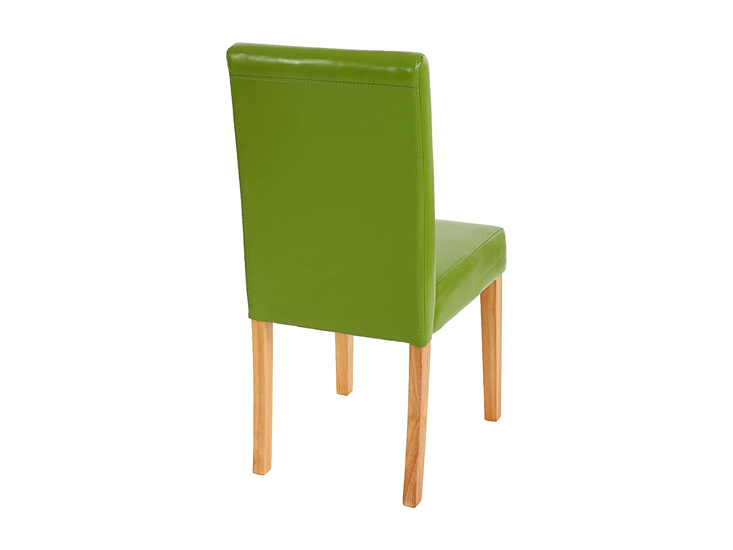 Eetkamerstoel Littau (set van 4),  kunstleer, groen, lichtgekleurde poten