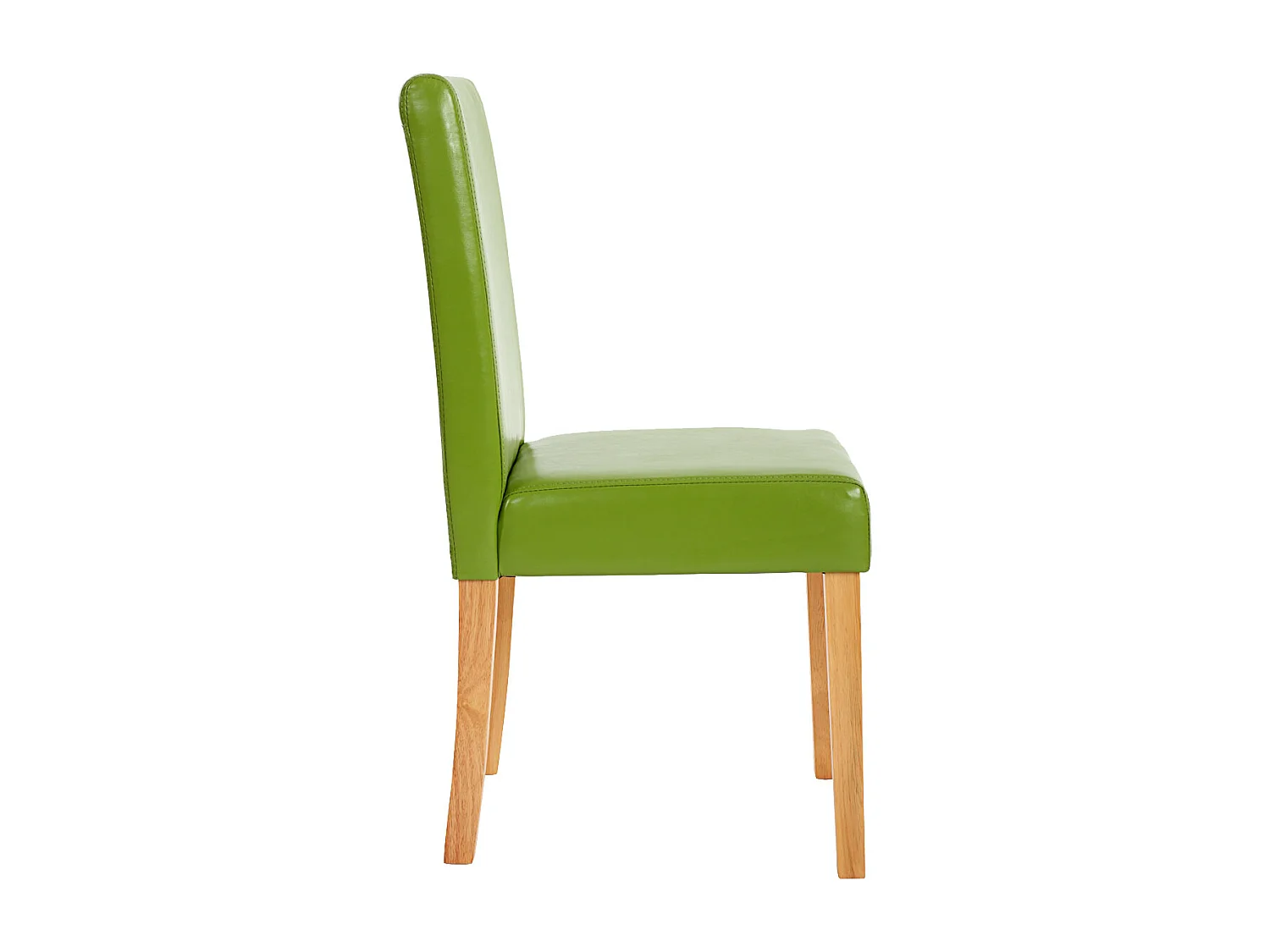 Eetkamerstoel Littau (set van 4),  kunstleer, groen, lichtgekleurde poten