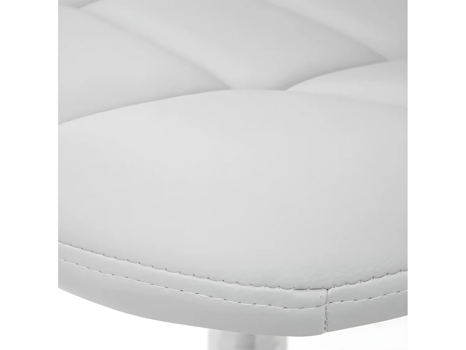 Chaise de salle à manger MCW-A60,  similicuir blanc, pied chromé