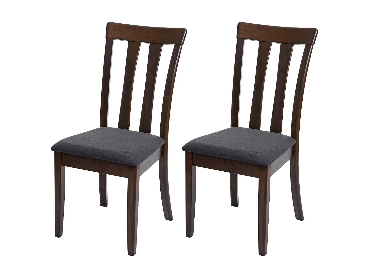 Silla de comedor MCW-G46 (juego de 2),  estructura oscura, gris oscuro