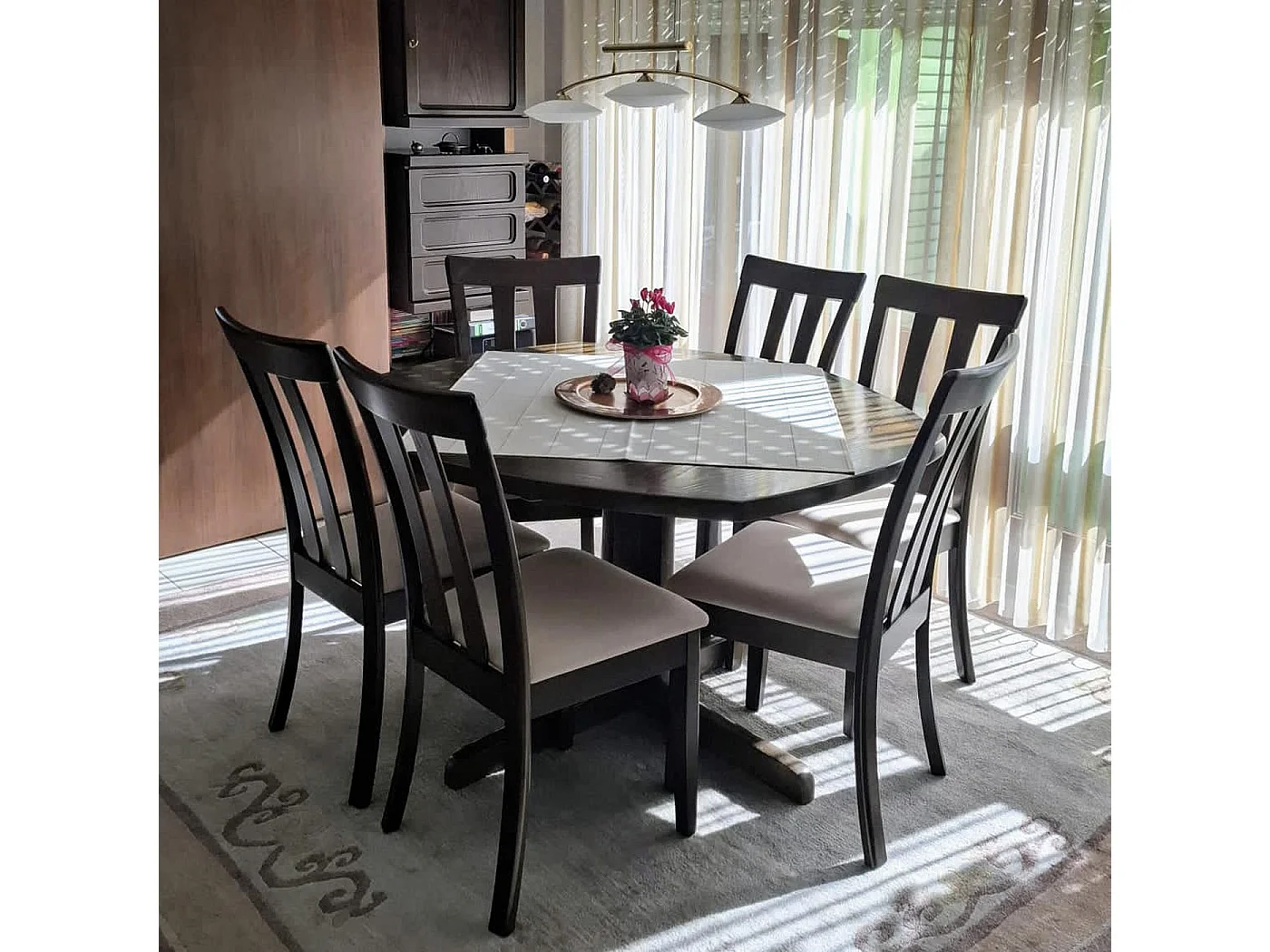 Silla de comedor MCW-G46 (juego de 2),  estructura oscura, gris oscuro