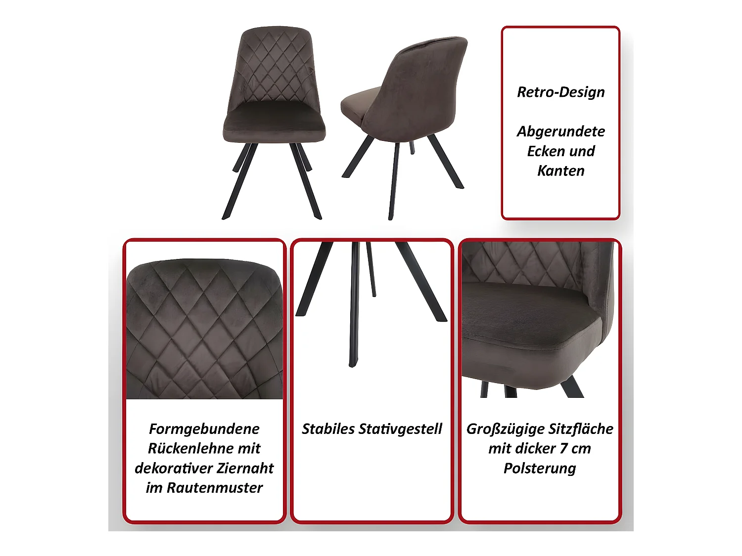 MCW-K25 eetkamerstoel (set van 2),  blauw