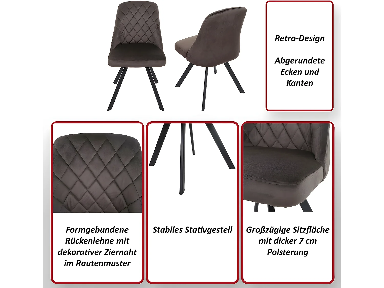 Krzesło do jadalni MCW-K25 (zestaw 2 sztuk),  niebieski