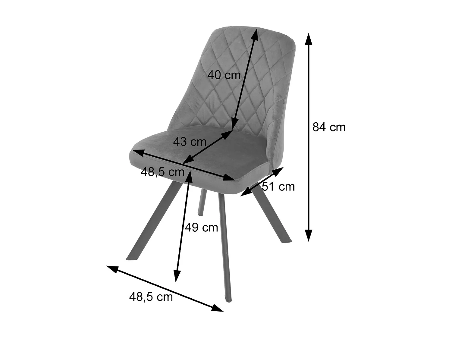 Krzesło do jadalni MCW-K25 (zestaw 2 sztuk),  niebieski