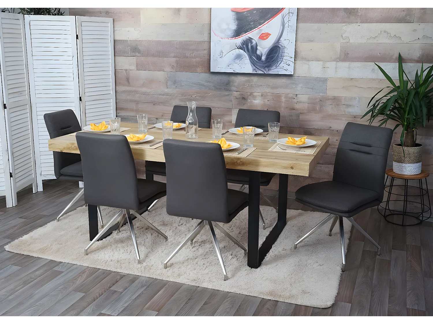 Chaise de salle à manger MCW-H70 (lot de 2),  gris-brun