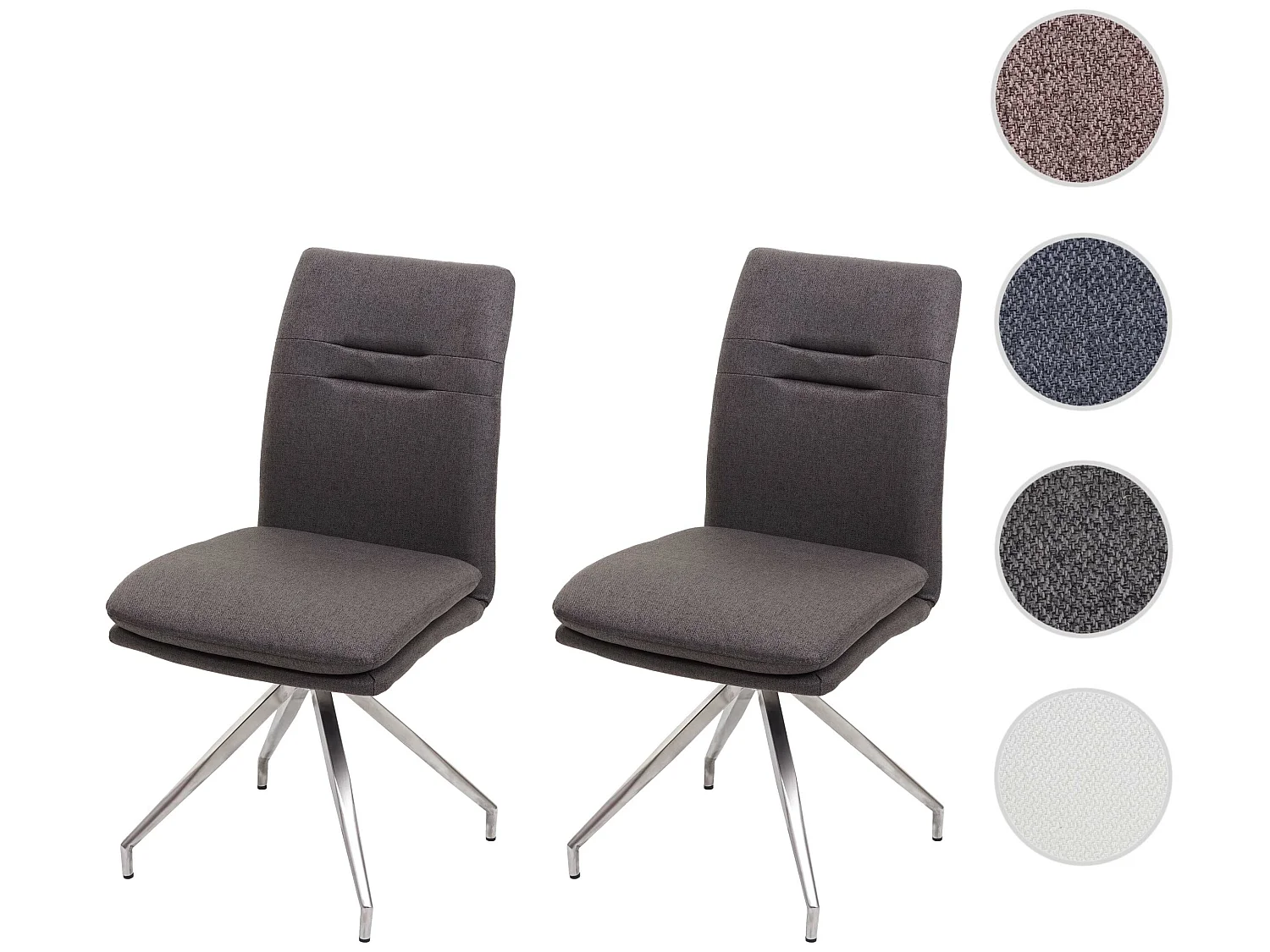 Chaise de salle à manger MCW-H70 (lot de 2),  gris-brun