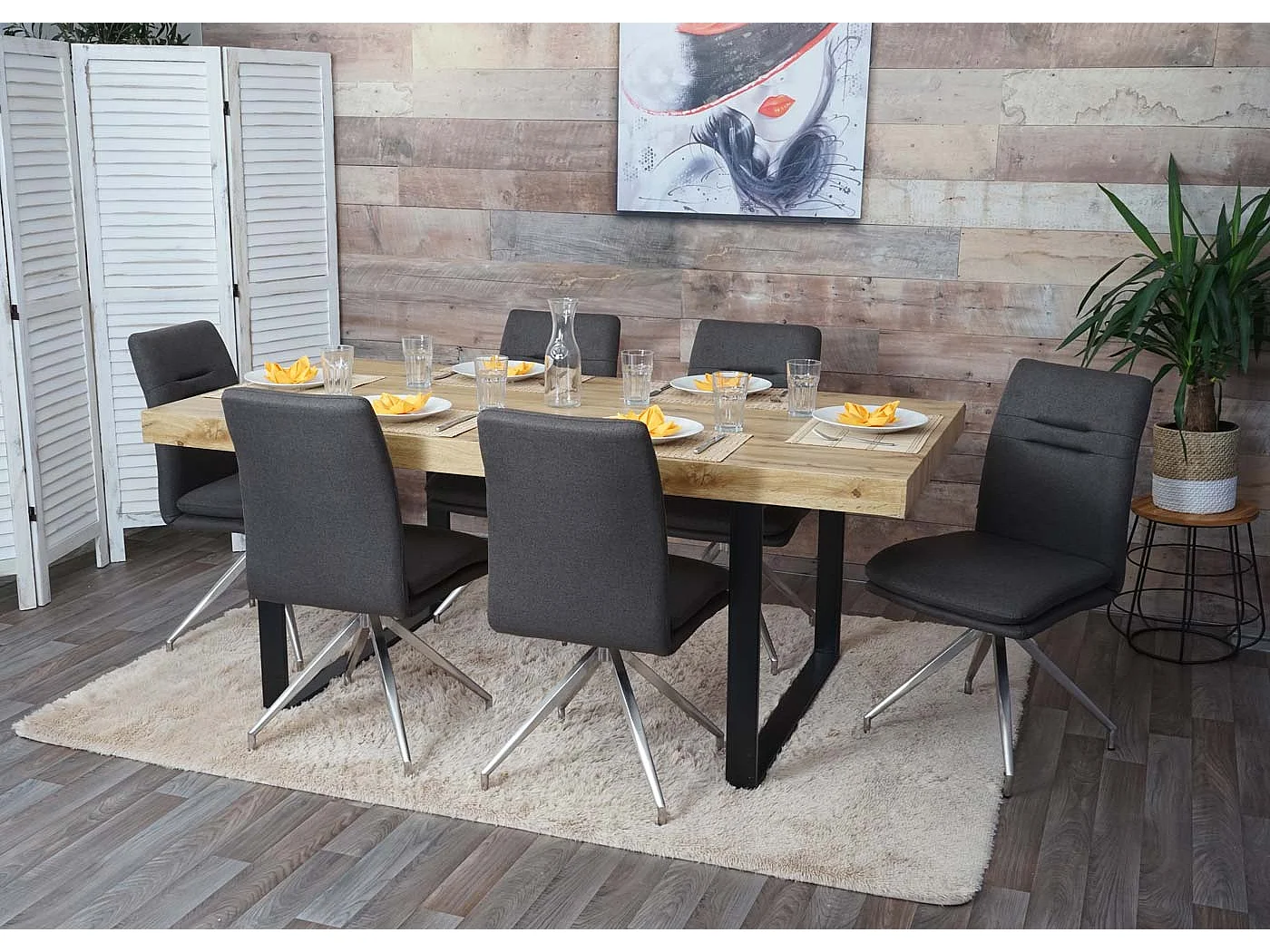 Chaise de salle à manger MCW-H70 (lot de 2),  gris-brun