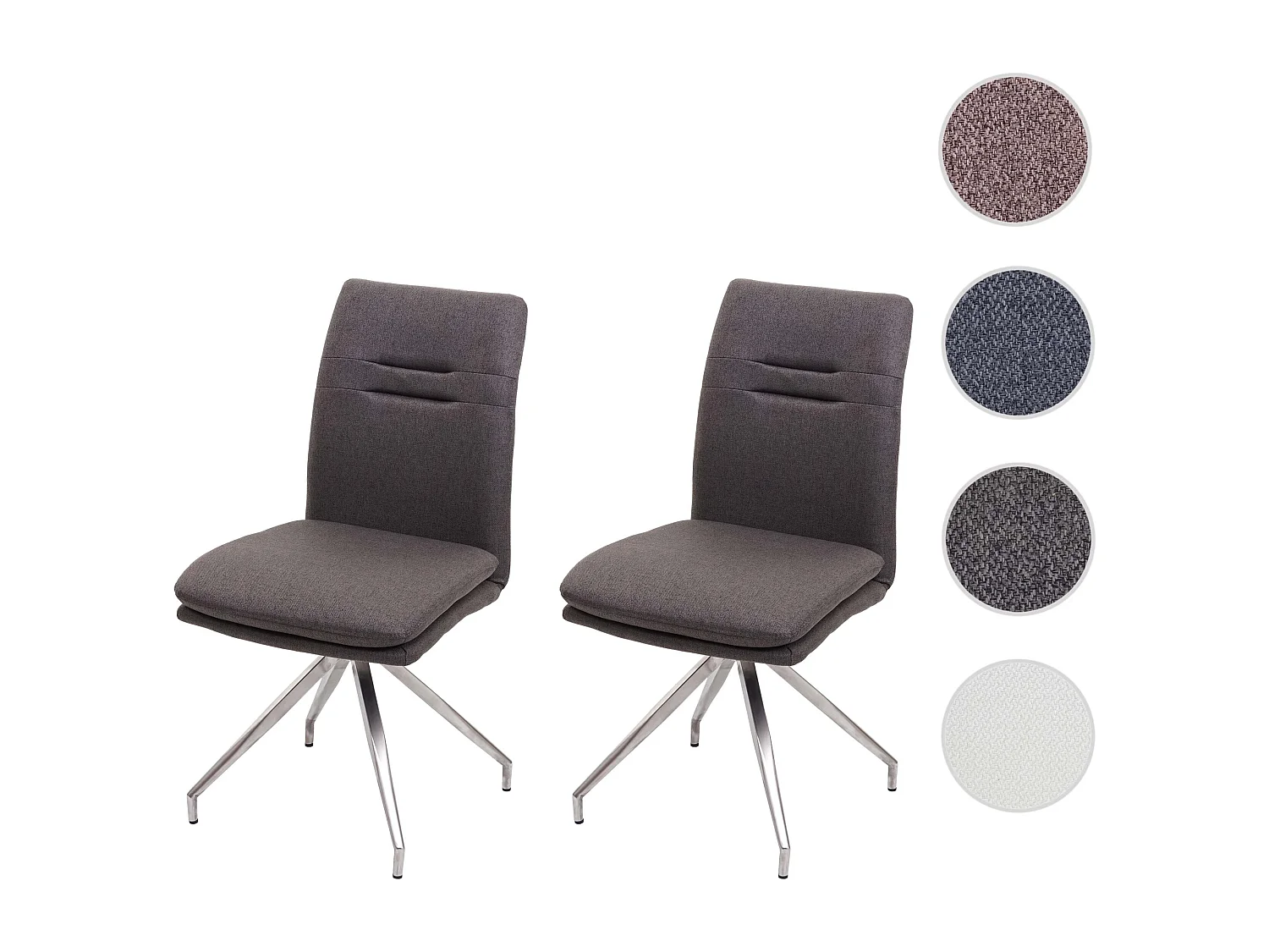 Chaise de salle à manger MCW-H70 (lot de 2),  gris-brun