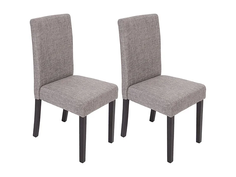 Cadeira de jantar Littau (conjunto de 2),  têxtil, cinzento, pernas escuras
