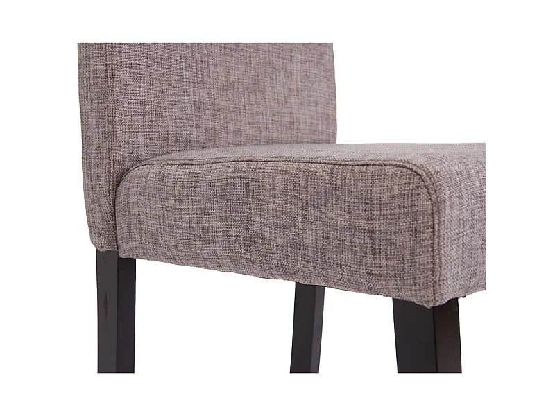 Chaise de salle à manger Littau (lot de 2),  tissu gris, pieds foncés