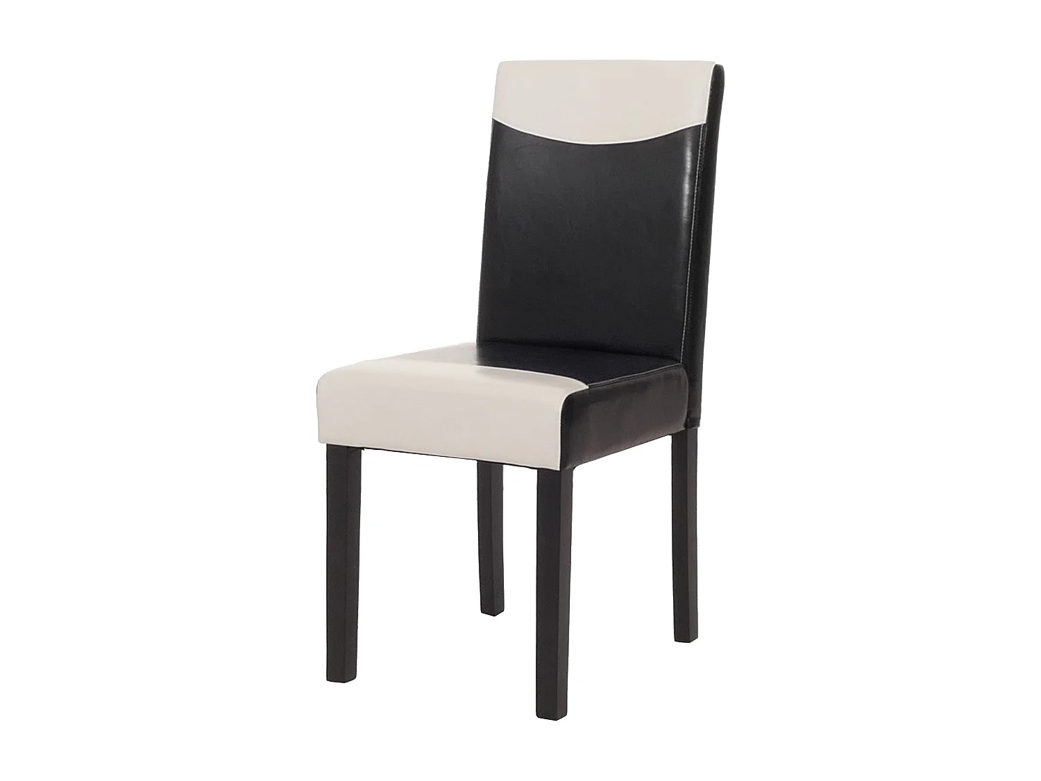 Chaise de salle à manger Littau,  noir/blanc, pieds foncés