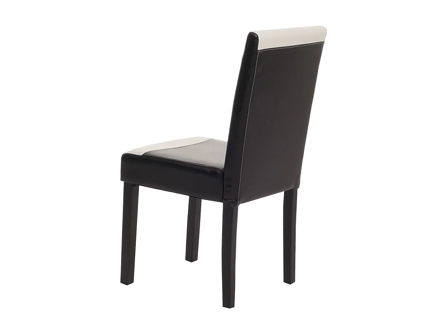 Chaise de salle à manger Littau,  noir/blanc, pieds foncés