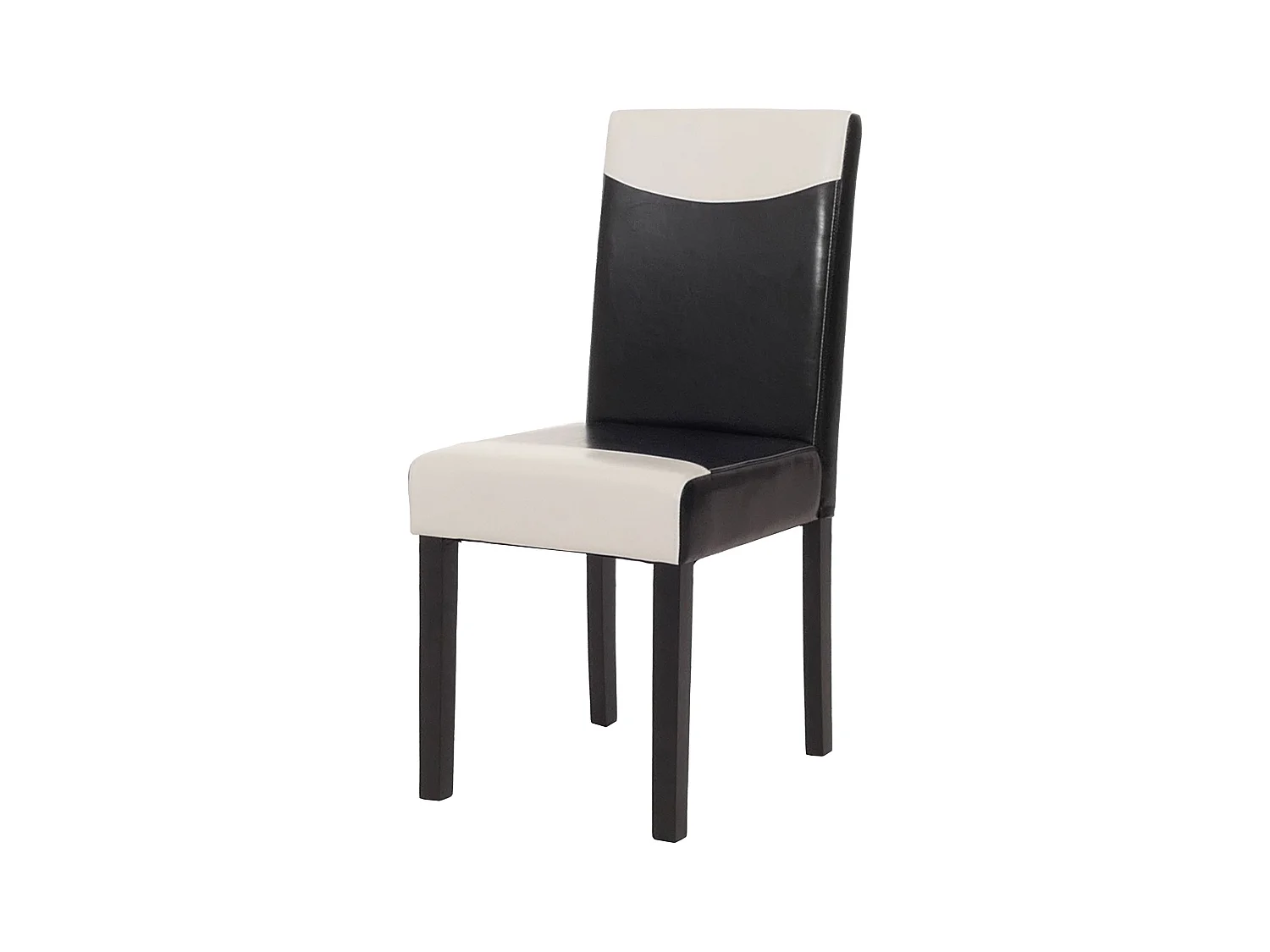 Chaise de salle à manger Littau,  noir/blanc, pieds foncés