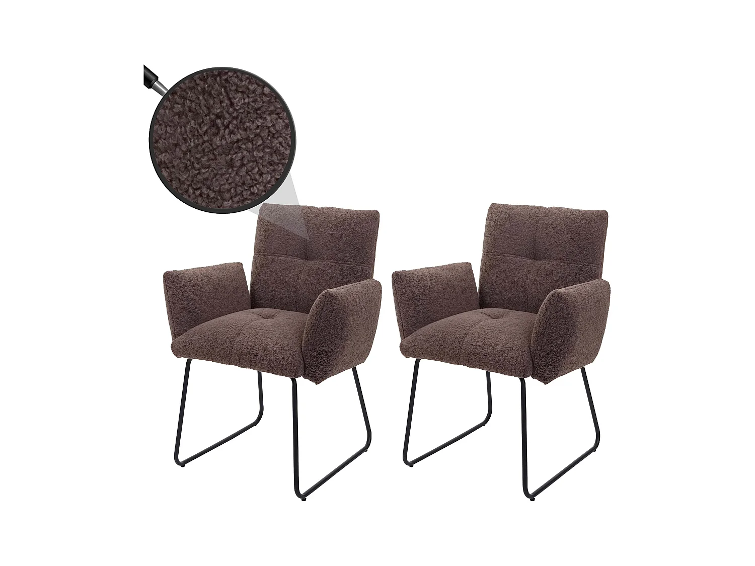 Silla de comedor MCW-K34 (juego de 6),  marrón