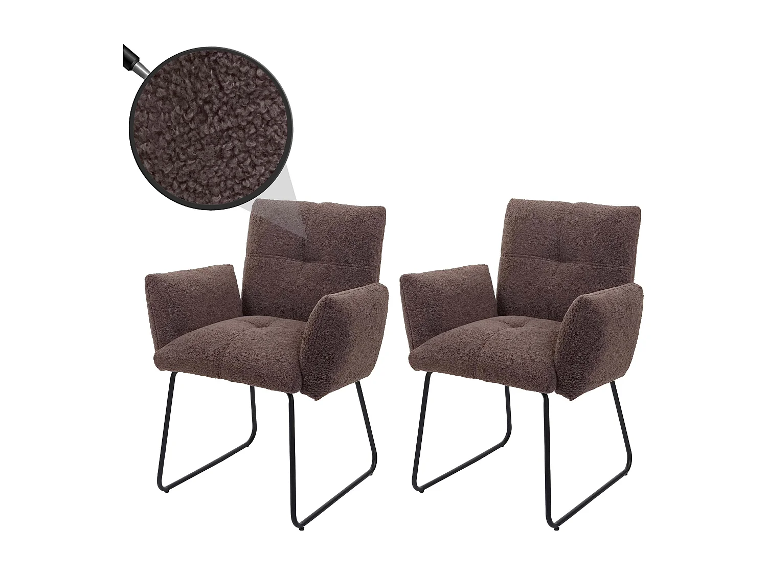 Chaise de salle à manger MCW-K34 (lot de 6),  marron