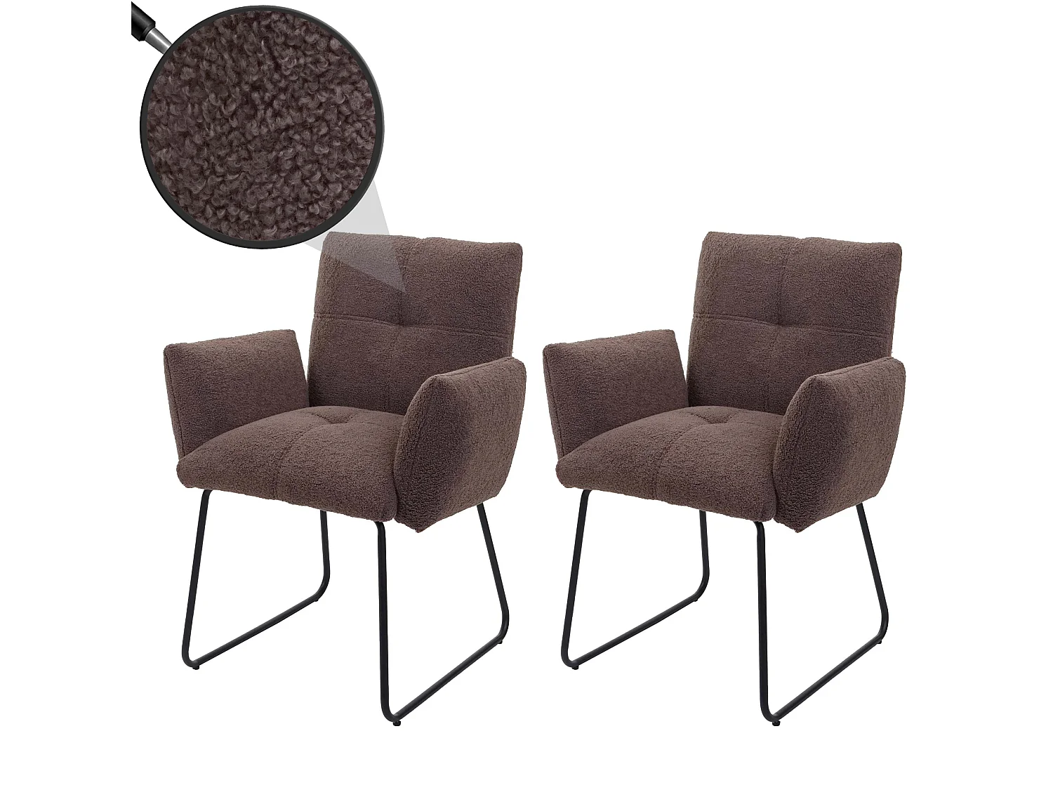 Chaise de salle à manger MCW-K34 (lot de 6),  marron