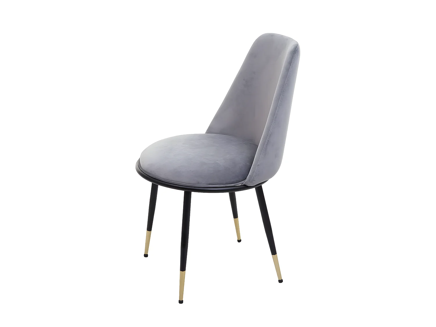 MCW-H28 cadeira de jantar (conjunto de 2),  cinzento, pernas pretas, veludo