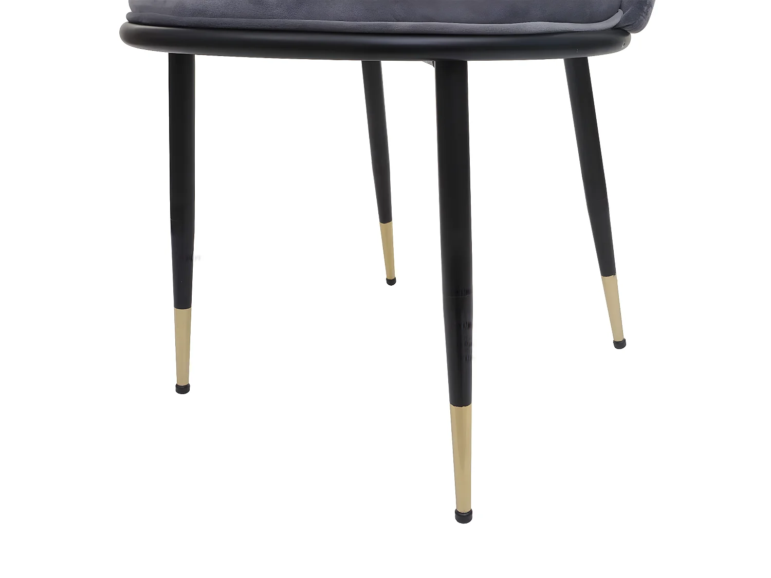 MCW-H28 cadeira de jantar (conjunto de 2),  cinzento, pernas pretas, veludo