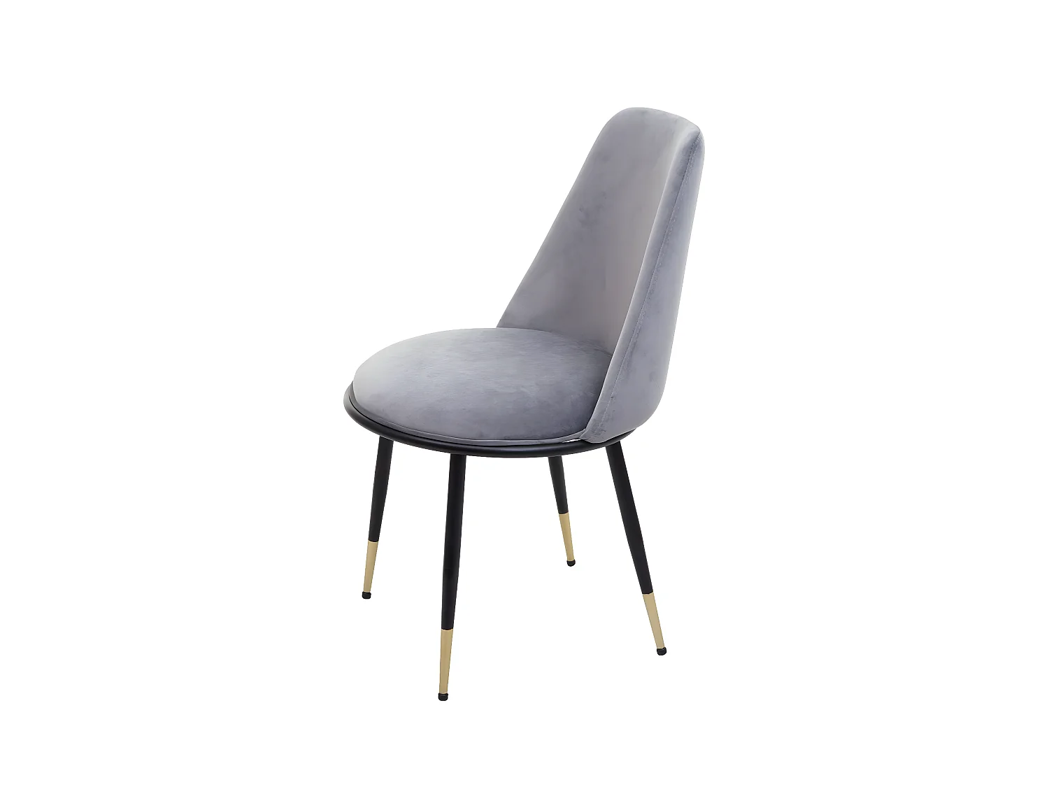 Chaise de salle à manger MCW-H28 (lot de 2),  gris, pieds noirs, velours
