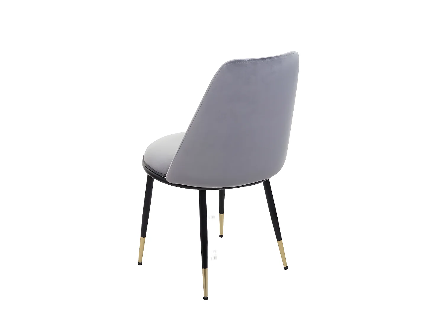 Chaise de salle à manger MCW-H28 (lot de 2),  gris, pieds noirs, velours