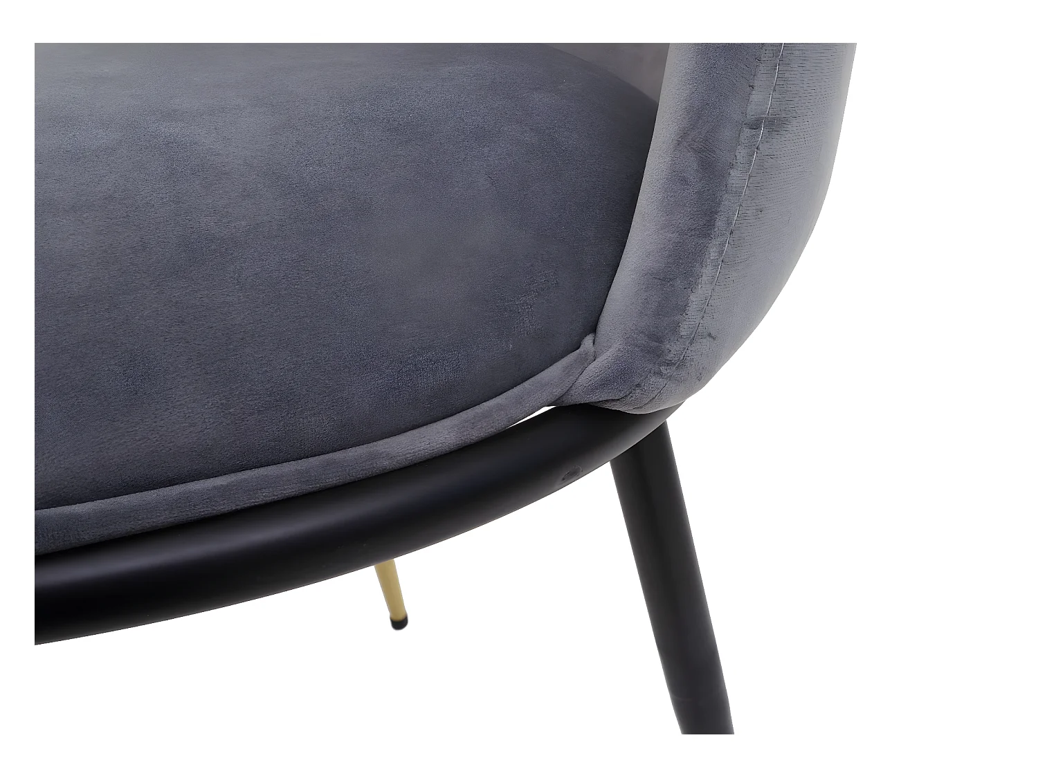 Chaise de salle à manger MCW-H28 (lot de 2),  gris, pieds noirs, velours