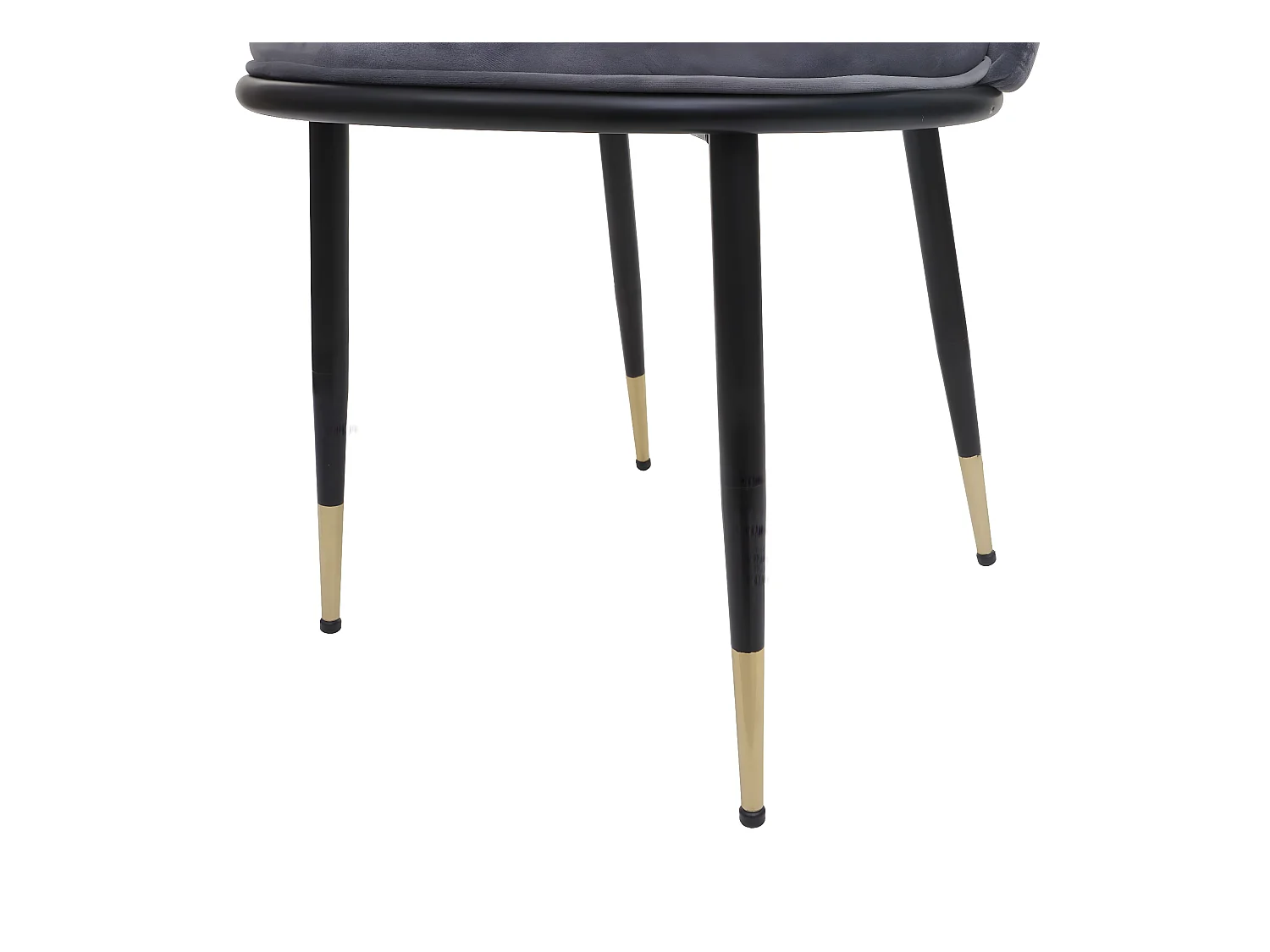 Chaise de salle à manger MCW-H28 (lot de 2),  gris, pieds noirs, velours