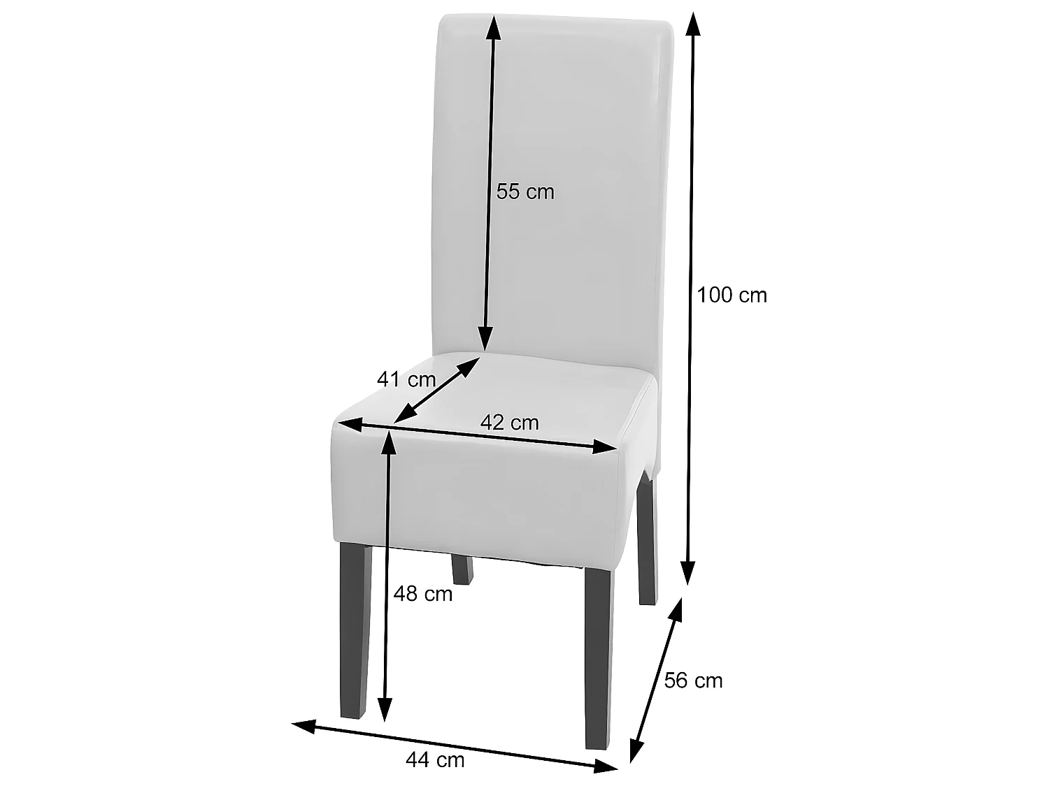 Silla de comedor Crotone,  rojo, patas claras