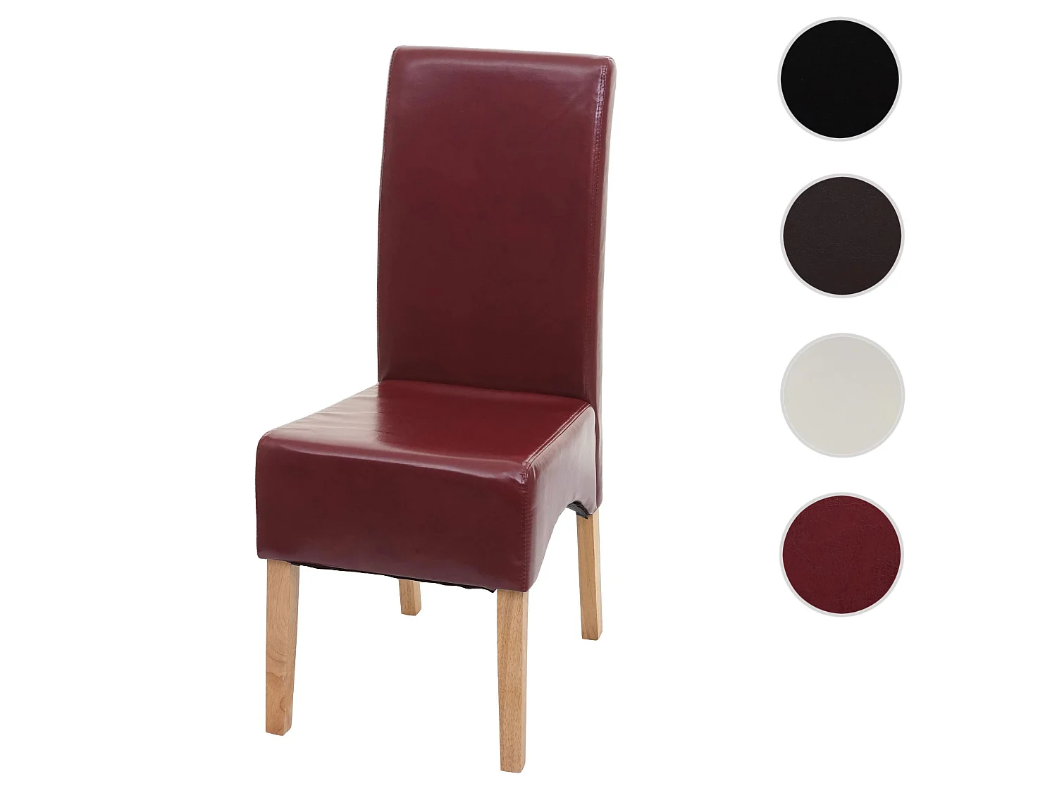 Silla de comedor Crotone,  rojo, patas claras