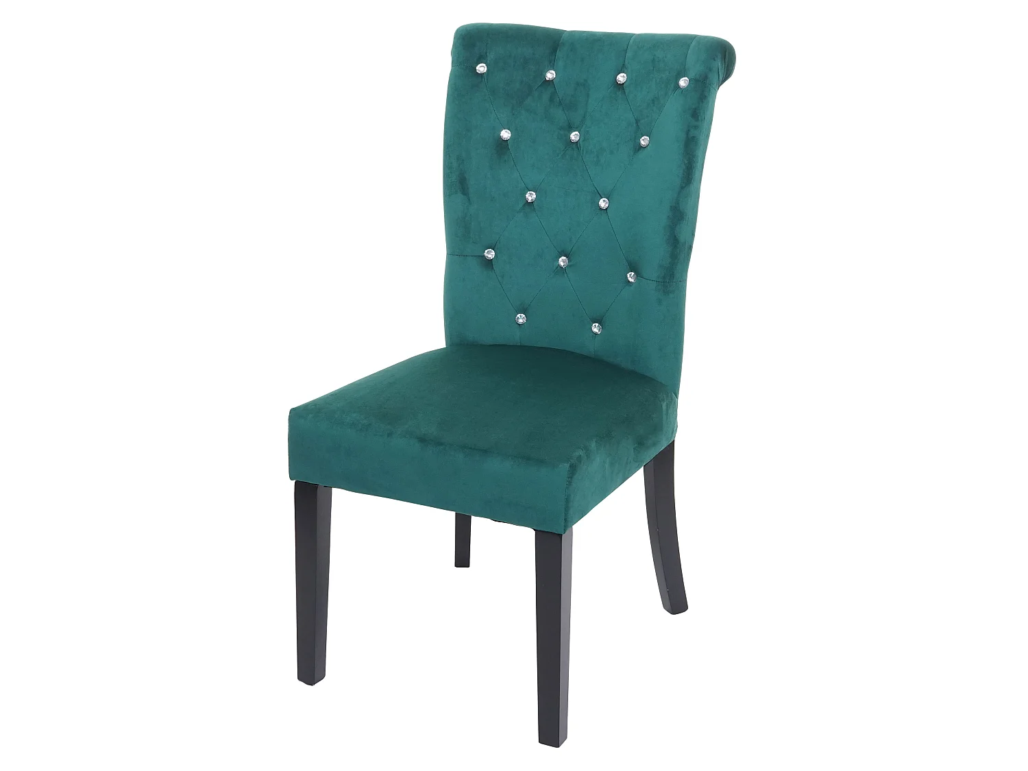 Silla de comedor MCW-D22 Remaches,  verde oscuro, patas negras