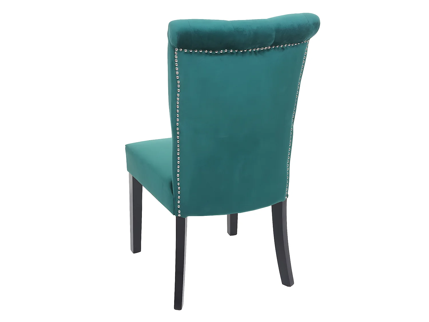 Silla de comedor MCW-D22 Remaches,  verde oscuro, patas negras