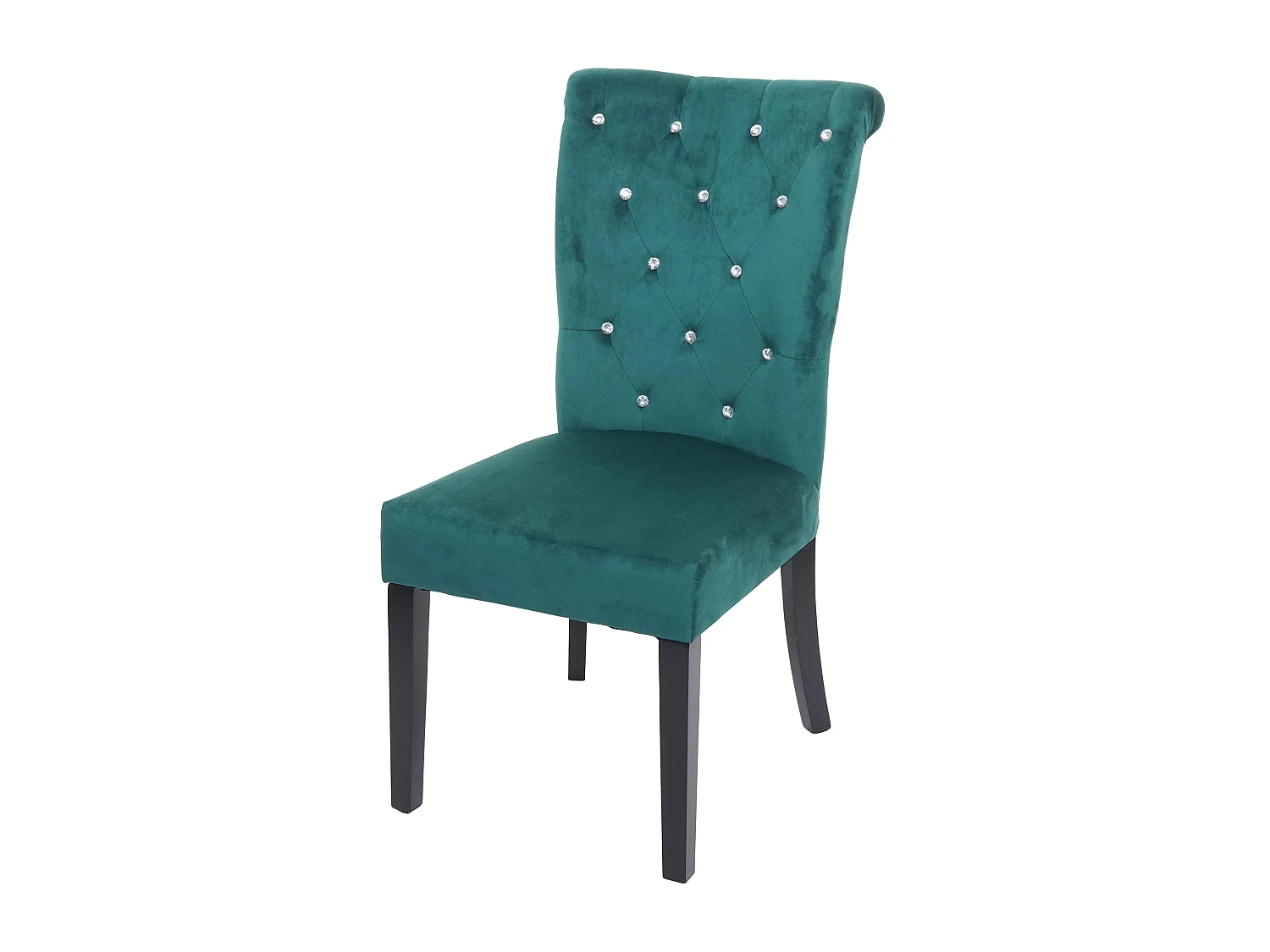 Chaise de salle à manger MCW-D22 Rivets,  vert foncé, pieds noirs