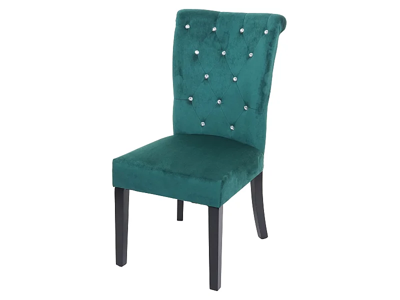 Chaise de salle à manger MCW-D22 Rivets,  vert foncé, pieds noirs