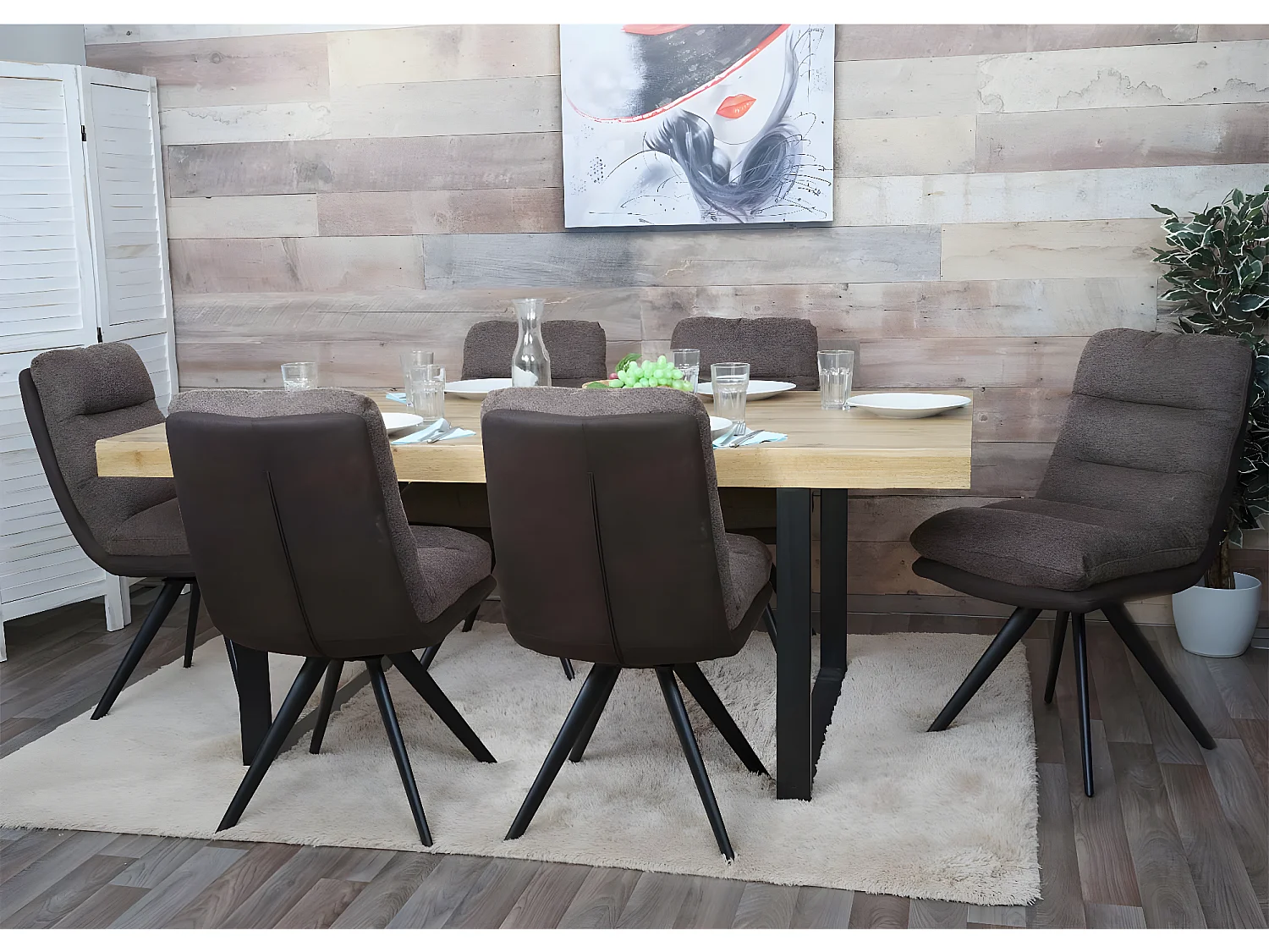 Chaise de salle à manger MCW-G66,  brun-brun foncé