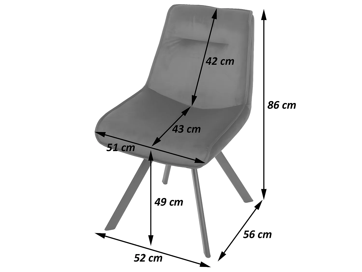 MCW-K24 eetkamerstoel (set van 2),  blauw