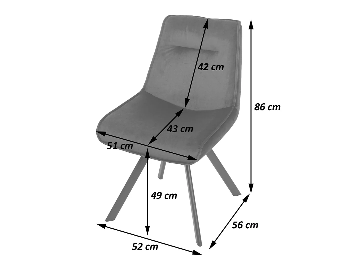 Krzesło do jadalni MCW-K24 (zestaw 2 sztuk),  niebieski