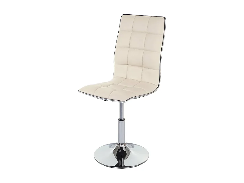 Sedia soggiorno elegante MCW-C41 design moderno ecopelle sala pranzo avorio